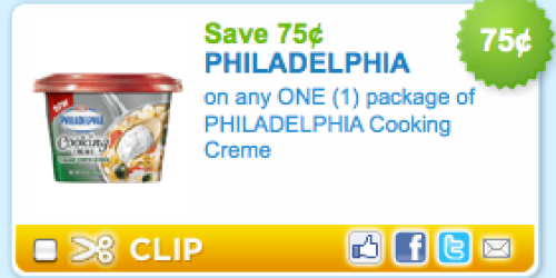 New $0.75/1 Philadelphia Cooking Creme Coupon