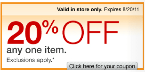 Staples: 20% Off Any Single Item Coupon
