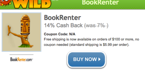 BookRenter.com: 14% Cash Back Today Only (Great for College Students!)