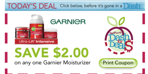 New $2/1 Any Garnier Moisturizer Coupon