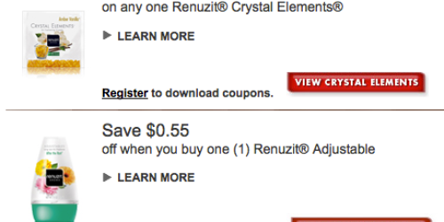 2 New Renuzit Product Coupons