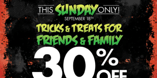 Party City: 30% off Entire Purchase (9/18 Only)