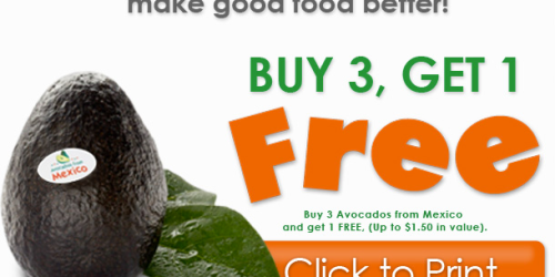 Rare Buy 3, Get 1 FREE Avocados Coupon