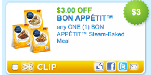 New $3/1 BON APPETIT  Steam-Baked Meal Coupon