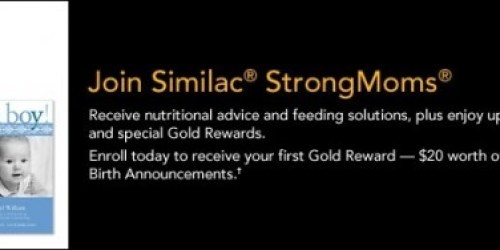 Similac StrongMoms = 20 Free Shutterfly Birth Announcements (+ Free Photo Book Catalina at Target)