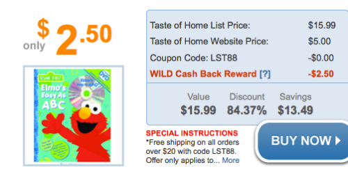Elmo's Easy as ABC Book & DVD As Low As $3.50 Shipped (After Cask Back from ShopAtHome.com)