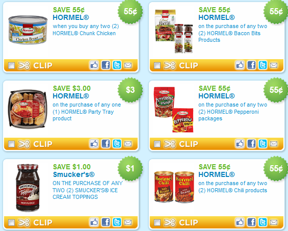 New Hormel &amp; Smuckers Ice Cream Toppings Coupons