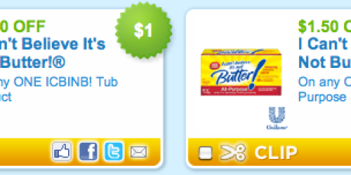 Coupons.com: 3 New High Value I Can't Believe It's Not Butter! Product Coupons