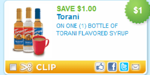 NEW $1/1 Torani Flavored Syrup Coupon = ONLY $2.98 at Walmart!