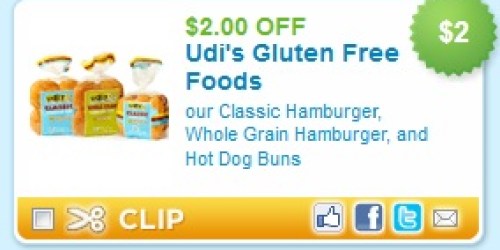 High Value $2/1 Udi's Gluten Free Foods Coupon