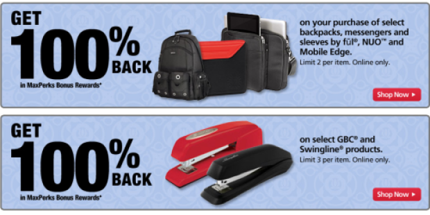 OfficeMax: Backpacks, Messenger Bags, Staplers, + Packing Tape (All Free After MaxPerks Rewards!)