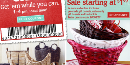 Cost Plus World Market:  All Baskets 50% Off From 1PM-4PM (Prices Starting at $1.99!)