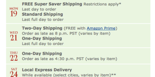 Amazon: Last Day to Order for Christmas Delivery (with Super Saver Shipping) + Game Deal