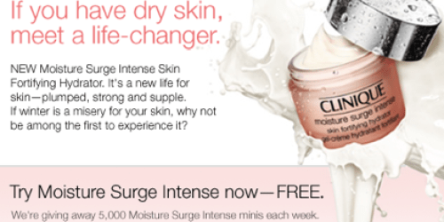 Enter to Win 1 of 20,000 Clinique Moisture Surge Intense Mini Samples (Facebook)