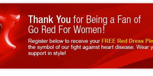 FREE Go Red For Women Red Dress Pin