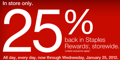 Staples Deals 1/22-1/28 (+ Get 25% Back In Staples Rewards Storewide Thru 1/25!)