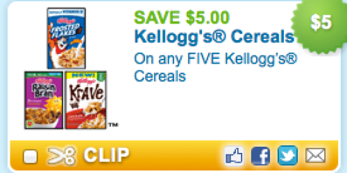 *HOT* $5/5 Kellogg’s Cereals Coupon