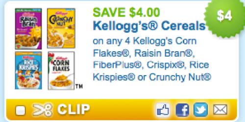 *HOT* High Value $4/4 Kellogg’s Cereals Coupon (Avaiable Again!)