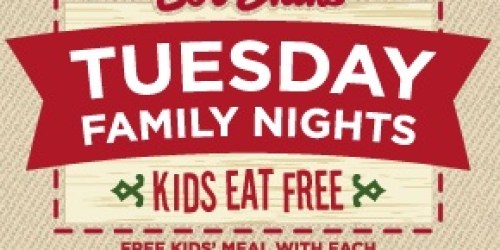 Bob Evans: Kids Eat Free Tonight (8/6)