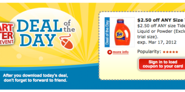 Kroger (& Affiliates): New $2.50/1 ANY Tide eCoupon = Tide 50 Load Detergent Only $2.49