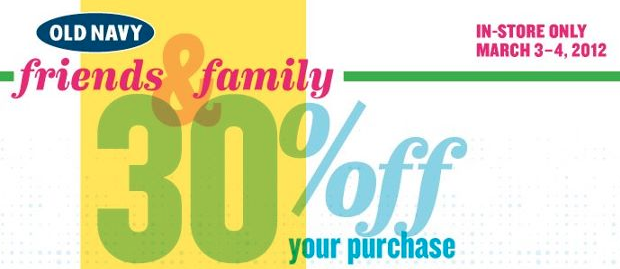 Old Navy: *HOT* 30% Off Entire Purchase Coupon (Valid In-Store Only, 3/