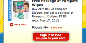 Kroger (& Affiliates): Buy Pampers Diapers, Get a FREE Package of Wipes Coupon