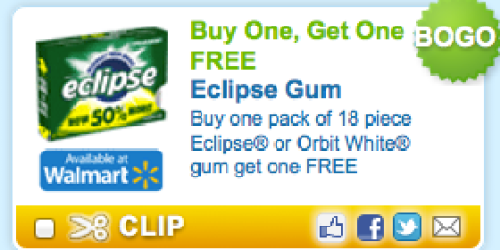 Buy 1 Eclipse or Orbit Whte Gum and Get 1 Free Coupon
