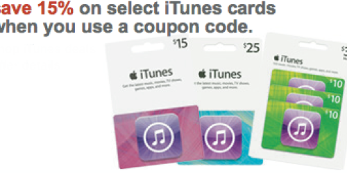 Target.com: 15% Off Select iTunes Gift Cards