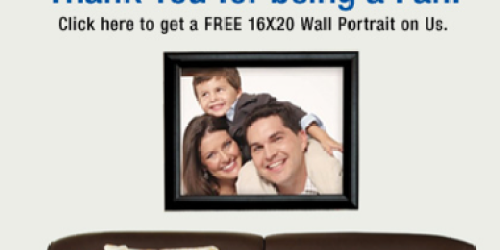 Sears: FREE 16×20 Wall Portrait Coupon ($69.99 Value!)