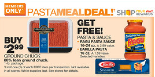 Kmart: Ground Chuck & Pasta/Sauce Meal Deal Only $2.99 (No Coupons Needed!)