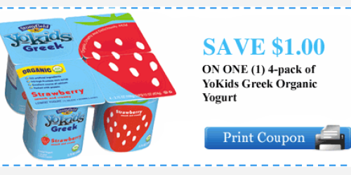 High Value $1/1 Stonyfield YoKids Greek Organic Yogurt (4-Pack) Coupon