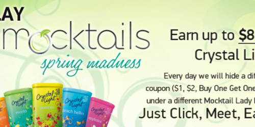 Play Crystal Light “Mocktails” Spring Madness = Earn Up to $8 in Coupons (Facebook)