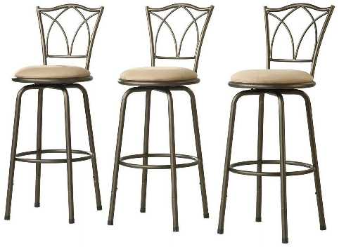 HomeDepot.com: 3 Cross Back Bar Stools with Microfiber Seats $89.90 ...