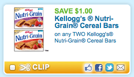 New $1/2 Kellogg's Nutri-Grain Bars Coupon (+ Target Deal Scenario)