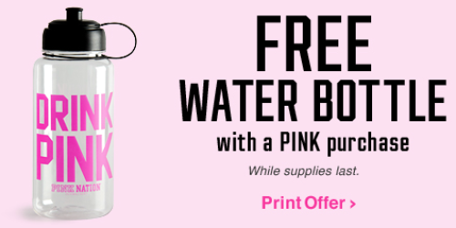 Victoria’s Secret: FREE PINK Water Bottle w/ Purchase (Valid 5/1-5/7)
