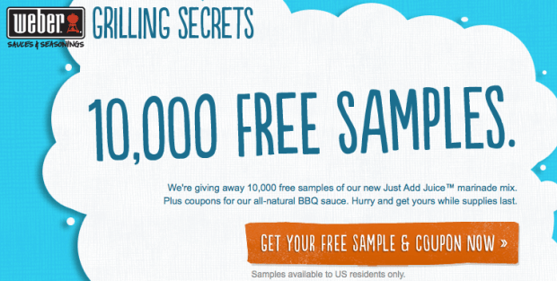 Weber Promo Code FREE Weber Marinade Mix Sample + Coupon