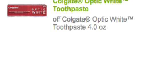 New $1/1 Colgate Optic White Toothpaste Coupon = $0.32 Toothpaste at Target this Week