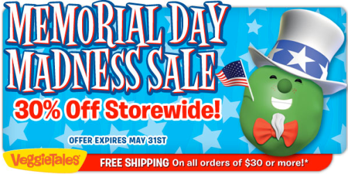 Veggie Tales Memorial Day Sale: 30% Off Storewide = 6 DVD’s Only $3.93 Each Shipped