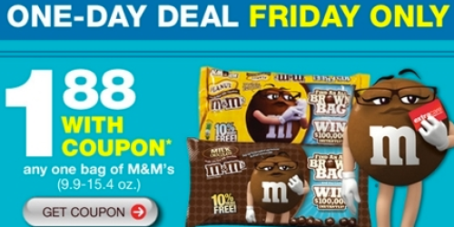 CVS: Bagged M&M’s Candy Only $1.88 (Today Only!)