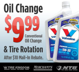 NTB: Oil Change and Tire Rotation Only $9.99 After Mail-In Rebate