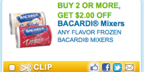 *HOT* Rare $2/2 Frozen Bacardi Mixers Coupon = Only $1.57 at Walmart