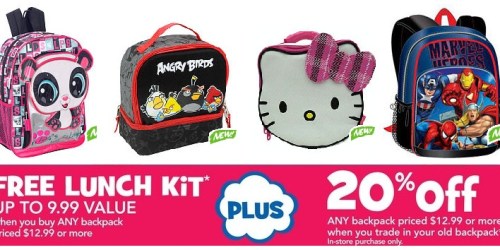 Toys R Us: Buy a Backpack for as Low as $10.39 = FREE Lunch Kit (+ BOGO Crayola Products!)