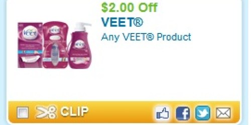 New $2/1 ANY Veet Coupon = FREE at Harris Teeter After Super Doubles (6/20-6/26)