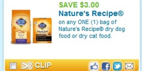 High Value $3/1 Nature’s Recipe Dry Dog or Cat Food Coupon = Great Deals at Petco