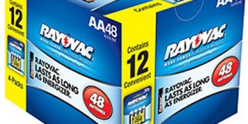 Walmart.com: Rayovac Alkaline AA or AAA 48 Pack Batteries Only $11.47 Shipped