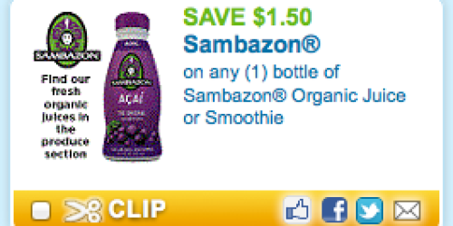 High Value $1.50/1 Sambazon Organic Juice or Smoothie Coupon = Only $0.50 During Sale!?
