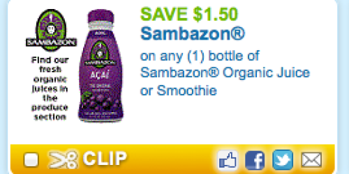 High Value $1.50/1 Sambazon Organic Juice Coupon + Nice Walmart Deal