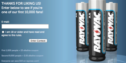 FREE Rayovac Coupon + More (1st 10,000!)