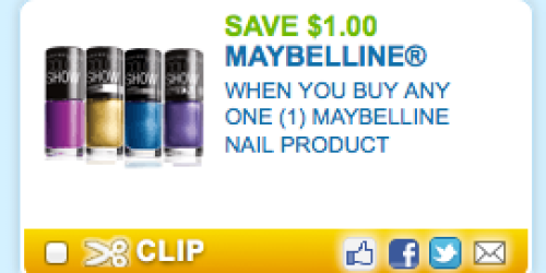 New $1/1 Any Maybelline Nail Product Coupon = Great Deal at Walmart