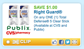New Right Guard Total Defense Deodorant Coupon = FREE at Walgreens ...